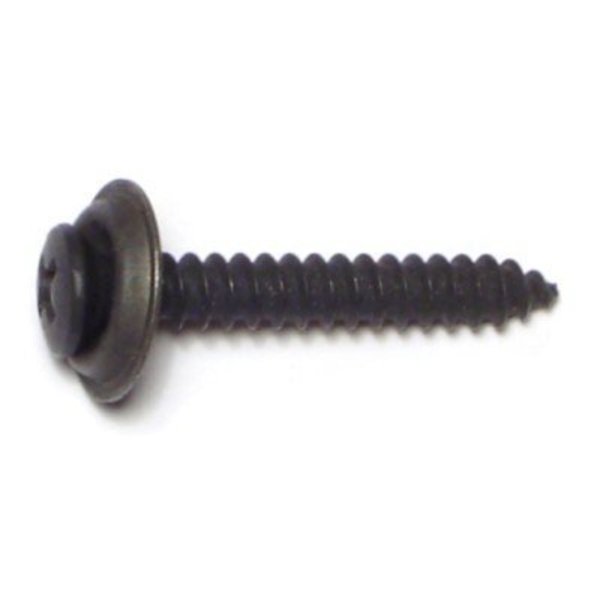 Midwest Fastener Sheet Metal Screw, #10 x 1-1/4 in, Black Phosphate Steel Oval Head Phillips Drive, 15 PK 64078